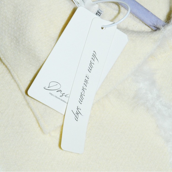 Angora Oversized Sweater Mock Neck Asymmetric - Picture 3 of 3